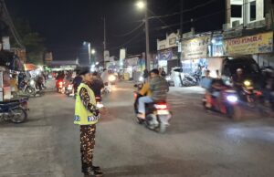 Satkoryon Banser PAC GP Ansor Sragi Lakukan Pengamanan Malam Idul Fitri 1447 H
